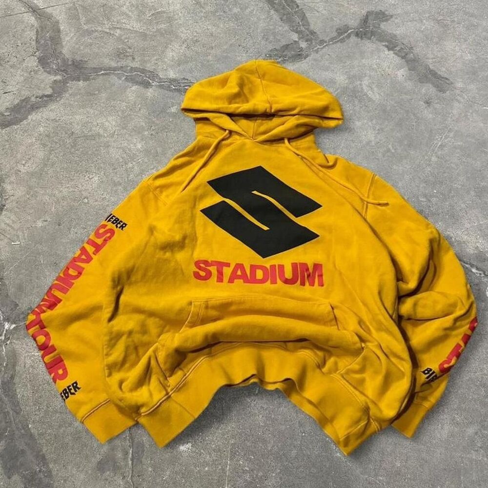 American-vintage Men's Yellow and Gold Hoodie
